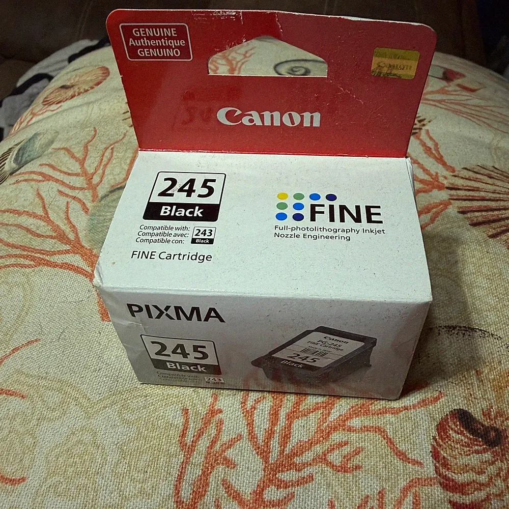 Canon PG-245 Black Ink FINE Cartridge Printer Office Home Supplies unopened