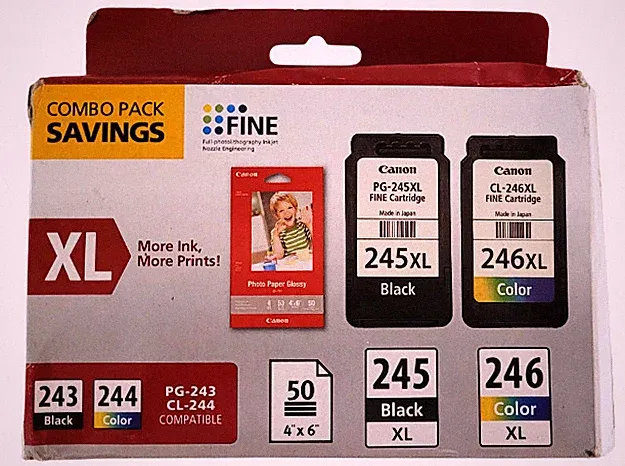 Canon PG-245XL Black CL-246XL Color Ink Cartridge Combo Pack See Description