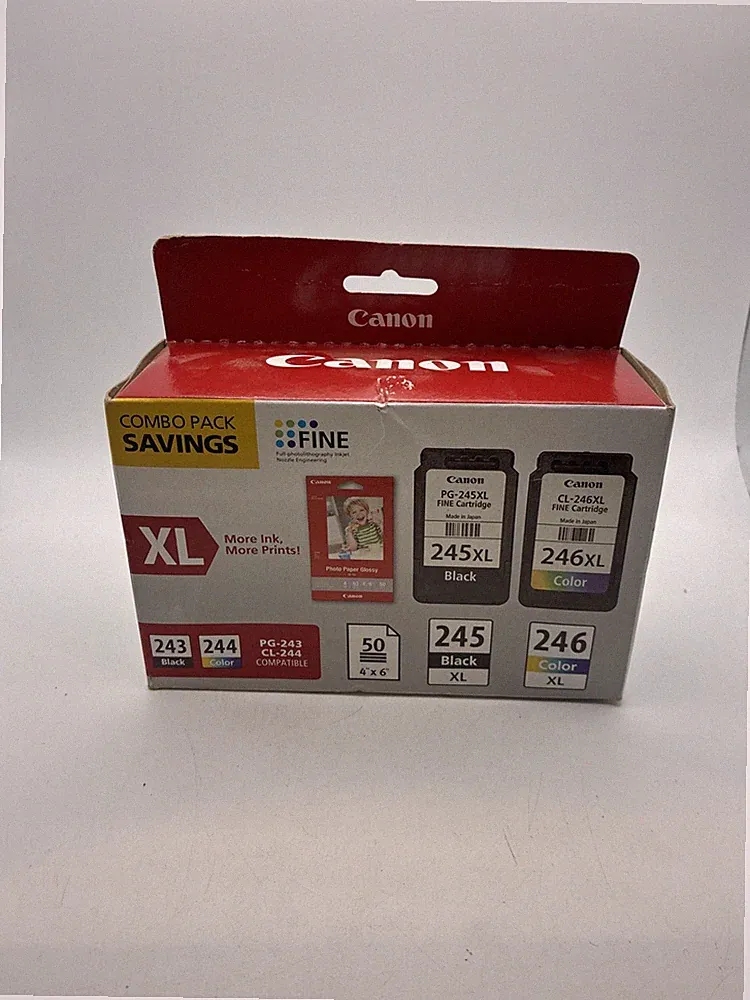 Canon PG-245XL Black & CL-246XL Color Ink Cartridge Set 8278B005 Genuine Sealed