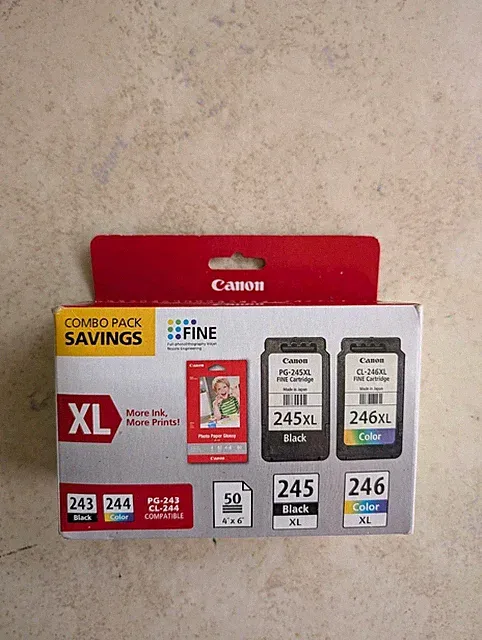 Canon PG-245XL/CL-246XL (CNM8278B005) Black Ink Cartridge Genuine Sealed
