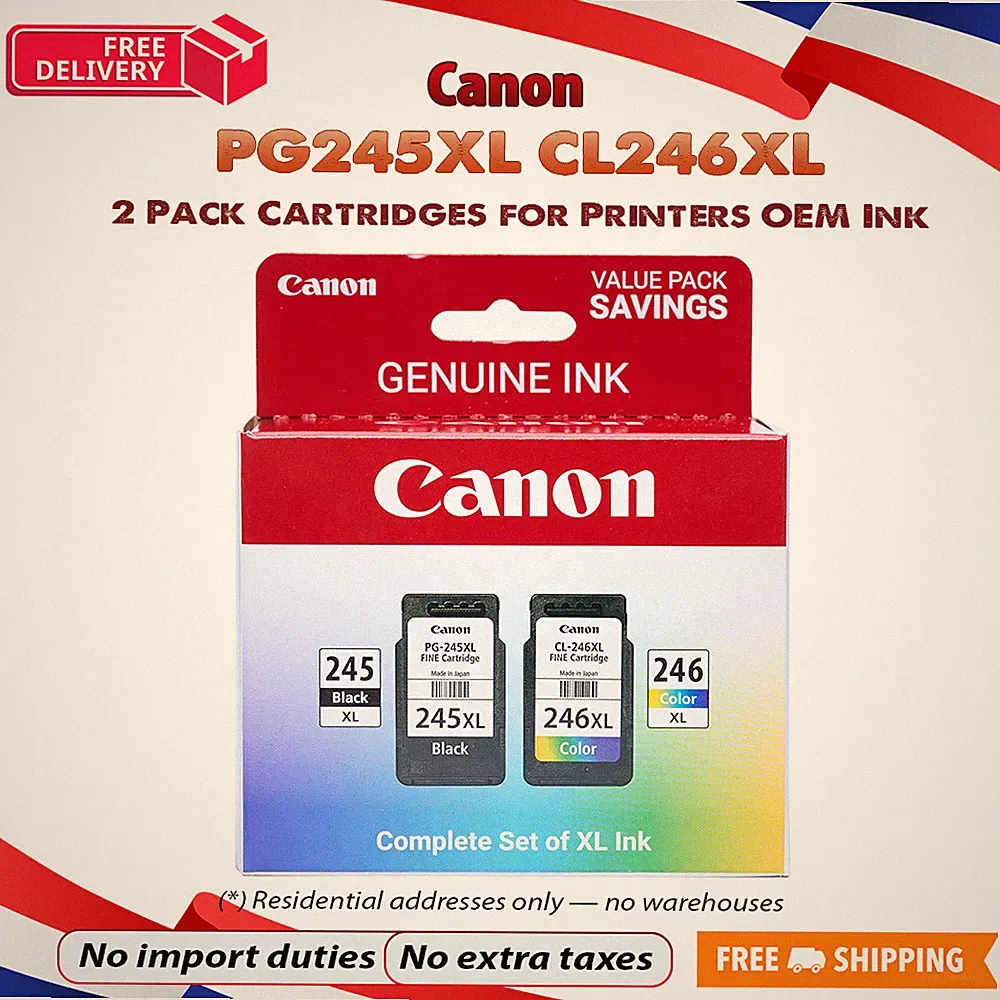 Canon PG245XL CL246XL Genuine Ink Combo Pack 2 Cartridges for Printers OEM Ink