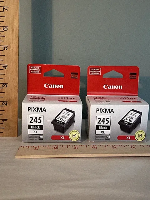 Genuine Canon Pixma PG-245 XL Black Ink Fine Cartridges New and Sealed 2 Pkgs.