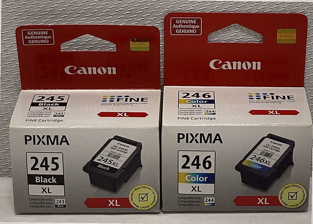 Genuine Canon Pixma PG-245XL Black & CL-246XL Ink Cartridges Lot Of 2 Sealed