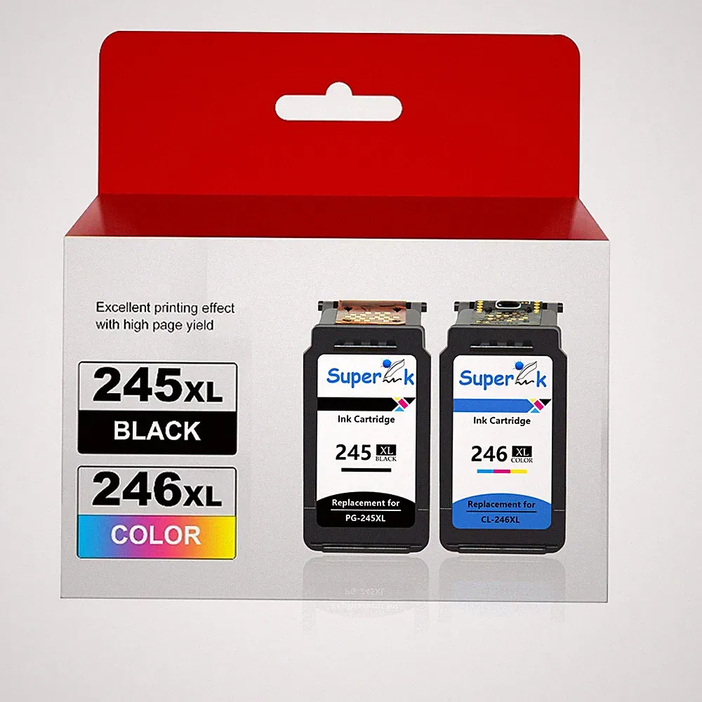 High Yield Replacement for Canon Ink cartridges 245 and 246 PG-245XL CL-246