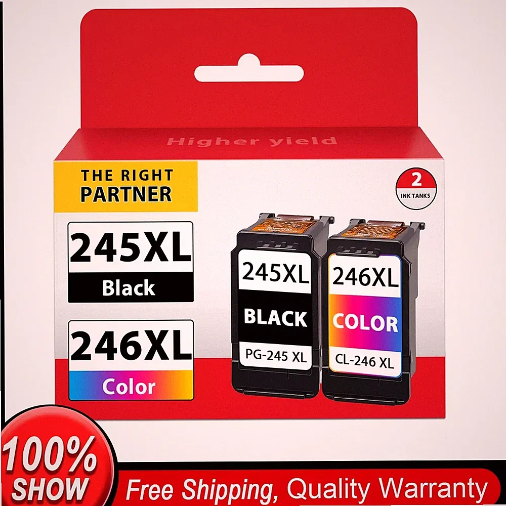 PG-245XL CL-246XL Ink Combo Pack for Canon MG2522 TR4520 MX492 TS3322 Printers