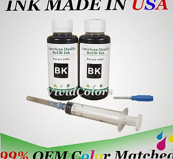 VC Canon PG-245 XL Black Cartridge refill Ink PIXMA MG2420 MG2520 IP2820 2x100ml